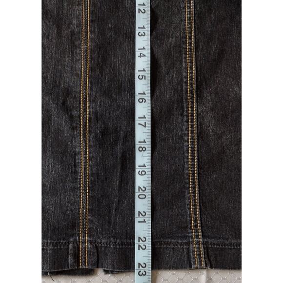 Bisou Bisou Jean Denim Skirt Sz 10 Dark Wash Pencil Skirt Slit 90s Y2K - Picture 5 of 8